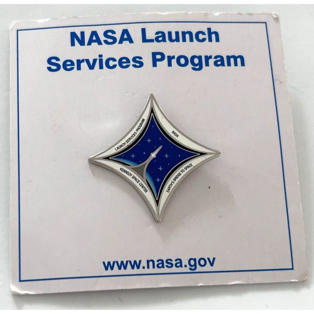 NASA Launch Services Program Logo Lapel Pin Spaceship Rocket